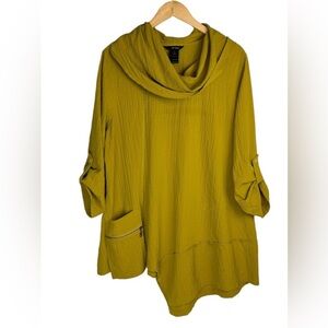 ALI MILES Asymmetrical Cowl Neck Top